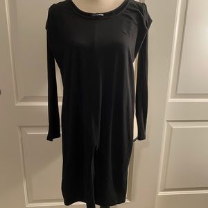 Long Sleeve Black Biker Short Romper